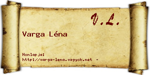 Varga Léna névjegykártya